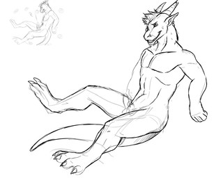 anthro balls bodily_fluids claws cum cumshot ejaculation erection genital_fluids genitals hair horn humanoid_genitalia humanoid_penis male male_anthro masturbation narrowed_eyes nude penile penile_masturbation penis short_hair side_view simple_background smile solo tail toe_claws solaxe_(artist) mythology dragon mythological_creature mythological_scalie scalie monochrome sketch