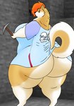 anthro belly big_breasts big_butt breasts butt female fur huge_butt overweight solo thick_thighs white_body white_fur laika_2 microsoft minecraft mojang xbox_game_studios laika_(buraian287) canid canine canis domestic_dog mammal shiba_inu spitz hi_res