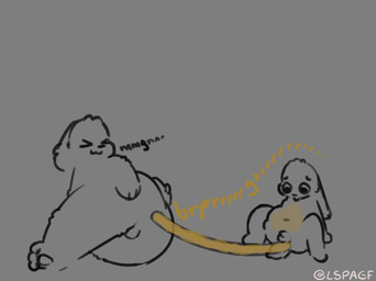 anal_tube anthro backsack balls dialogue duo fart fart_fetish fart_inflation fart_transfer fart_tubes fluffy genitals holding_butt inflation lying male onomatopoeia penis scut_tail short_tail small_penis sound_effects tail text unconcerned worried lspagf big_fat_stinky_unwashed_sweaty_bunny_(lspagf) random_bunny_(lspagf) animal_humanoid humanoid lagomorph lagomorph_humanoid leporid leporid_humanoid mammal mammal_humanoid rabbit rabbit_humanoid hi_res