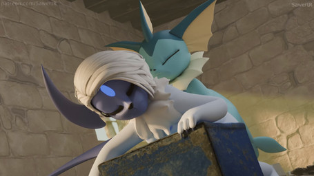 ambiguous_penetration animal_genitalia animal_penis anthro anthro_on_anthro anthro_penetrated anthro_penetrating blue_body bodily_fluids butt canine_genitalia canine_penis doggystyle dripping duo fast_sex female female_penetrated from_behind_position fur genital_fluids genitals light looking_pleasured male male/female male_penetrating male_penetrating_female nude nude_female on_top penetration penile penile_penetration penis scarf sex simple_background sky sound_effects sunlight tail teeth tongue white_body sawert blender_cycles nintendo pokemon haruko_(sawert) sawert_(sawert) absol eeveelution generation_1_pokemon generation_3_pokemon mammal pokemon_(species) vaporeon 16:9 3d_(artwork) 3d_animation animated digital_media_(artwork) hi_res short_playtime sound webm widescreen