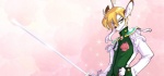 anthro flower green_eyes holding_melee_weapon holding_object holding_sword holding_weapon male melee_weapon plant rose_(flower) solo sword weapon peritian shojo_kakumei_utena edhel deer mammal