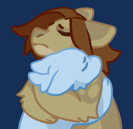ambiguous_gender anthro blue_body brown_hair duo eyes_closed female hair hug mouth_closed simple_background standing tan_body transparent_background unsigned corzh77 species_request alpha_channel