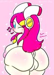 anthro anus big_breasts big_butt blue_eyes bodily_fluids breasts butt female genital_fluids genitals hair heart_symbol huge_breasts huge_butt pink_hair pussy solo star thick_thighs vaginal_fluids white_body lewdchuu_(artist) kirby_(series) nintendo susie_(kirby) alien hi_res