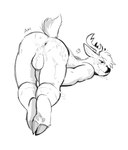 anthro antlers anus ass_up backsack balls bodily_fluids butt cum cum_in_ass cum_in_mouth cum_inside cum_on_face genital_fluids genitals hooves horn male penis perineum presenting presenting_anus presenting_cum_inside presenting_hindquarters rear_view scut_tail short_tail solo tail tohfu aki_(sikaketsu) cervine deer mammal hi_res monochrome