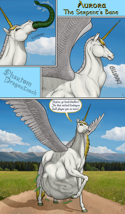 belly blonde_hair cloud dialogue dipstick_tail duo eyes_closed female female_pred feral feral_pred feral_prey grass hair head_first horn markings mountain neck_bulge oral_vore plant rumbling_stomach speech_bubble swallowing tail tail_markings talking_feral text tree vore white_belly white_body white_hair white_legs white_neck white_tail white_wings wings yellow_eyes yellow_horn yellow_tail_tip dragonczech mythology equid equine lindwurm mammal mythological_creature mythological_equine winged_unicorn 2026 absurd_res comic english_text hi_res story story_in_description watermark