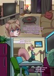 2020 anthro babystar biped comic detailed_background dialogue digital_media_(artwork) english_text female fur furniture gemma_polson hair hi_res inside mammal rodent sciurid solo standing table text tree_squirrel