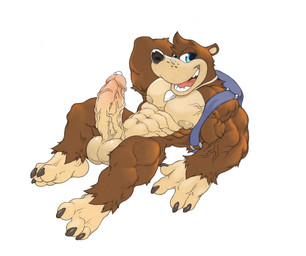 abs anthro areola backpack balls barazoku barefoot big_penis biped blue_eyes bodily_fluids claws cum cum_on_penis erection feet fur genital_fluids genitals humanoid_genitalia humanoid_penis jewelry looking_at_viewer male muscular muscular_anthro muscular_male navel necklace nipples nude open_mouth orgasm pecs penis sharp_teeth smile solo teeth thick_penis toe_claws tongue vein veiny_penis utx-shapeshifter banjo-kazooie rareware banjo_(banjo-kazooie) bear mammal 2019 hi_res