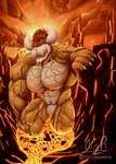 2024 abs absurd_res anthro biceps big_horn biped bowser claws clip_studio_paint_(artwork) cloud colored detailed detailed_background dialogue digital_drawing_(artwork) digital_media_(artwork) english_text giga_bowser glazed_ai green_body hair hi_res horn koopa lava light looking_at_viewer male manly mario_bros mountain muscular muscular_anthro muscular_male nintendo nude onomatopoeia orange_body orange_hair orange_sky outside pecs red_eyes red_hair reptile scalie shaded signature sky smile solo sound_effects sunlight super_smash_bros. teeth text tiotiored turtle vein veiny_abs veiny_arms veiny_muscles veiny_pecs watermark white_body