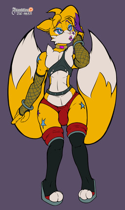 bulge clothed clothing femboy fur hypnosis male mind_control solo tail arashidrgn sega sonic_the_hedgehog_(series) miles_prower canid canine fox mammal 2025 absurd_res hi_res