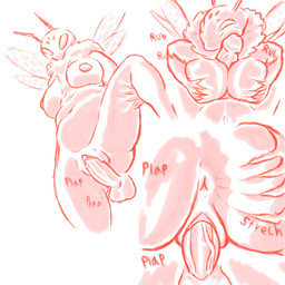 anthro breast_play breasts butt duo female genitals male multiple_positions penetration penis sex slightly_chubby spread_butt spreading titfuck vein veiny_penis vulva wings bumblekitty arthropod bee hymenopteran insect 1:1 hi_res