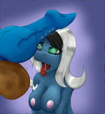 anthro balls black_hair blue_body bodily_fluids breasts cockslap disembodied_penis drooling duo erection female fur genitals hair knot male markings multicolored_hair open_mouth penis saliva slap tongue tongue_out two_tone_hair white_hair shamziwhite hasbro my_little_pony fan_character whitey_seashore earth_pony equid equine horse mammal pony 2019 2d_animation animated motion_tweening no_sound short_playtime webm