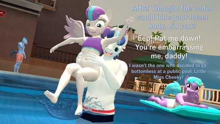 age_difference anthro anthrofied asking asking_another bikini bikini_top bottomless calling_for_release clothed clothing color_coded color_coded_text command dialogue eep female group horn loli lying male nickname older_male on_front public question splash swimming_pool swimwear tag_question talking_to_another text topless two-piece_swimsuit wings yes-no_question young young_anthro younger_female papadragon69 friendship_is_magic hasbro my_little_pony mythology flurry_heart_(mlp) shining_armor_(mlp) equid equine mammal mythological_creature mythological_equine unicorn winged_unicorn 16:9 3d_(artwork) digital_media_(artwork) english_text hi_res widescreen daughter_(lore) father_(lore) father_and_child_(lore) father_and_daughter_(lore) parent_(lore) parent_and_child_(lore) parent_and_daughter_(lore)