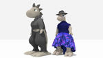 bottomwear clothing dancing dress duo female male skirt skeletorskeletonized quilly_obsolete dinosaur prehistoric_species reptile scalie 16:9 3d_(artwork) 3d_animation animated digital_media_(artwork) no_sound short_playtime webm widescreen