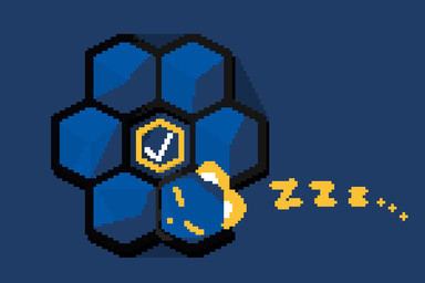 ambiguous_feral ambiguous_gender blue_body check_mark coiled_up eyes_closed feral hexagon holidays serpentine sleeping solo sound_effects vowelless vowelless_sound_effect zzz svehaq_(artist) april_fools'_day e621 snek_(e621) digital_creature reptile scalie snake 3:2 blue_theme digital_media_(artwork) pixel_(artwork)