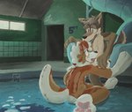 amusement_park blush blush_lines duo genitals handles_on_shoulders indoor_pool indoor_sex inflatable liminal_spaces male male/male oral orange_body painting penis pool_toy slide water water_park water_slide bunnymutt kanon_(applejacksville) tukamos_(character) animate_inanimate canid canine canis coyote domestic_dog living_inflatable mammal absurd_res acrylic_painting_(artwork) hi_res