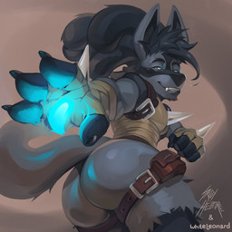 4_fingers action_pose anthro aura_sphere black_hair blue_body blue_fur bubble_butt butt butt_pose chest_spike claws clothed clothing finger_claws fingers fur hair hand_spike hand_wraps leg_bag looking_at_viewer looking_back looking_back_at_viewer male partially_clothed pose rear_view simple_background smile solo spikes spikes_(anatomy) tail tan_background wraps hellfireskully whiteleonard nintendo pokemon generation_4_pokemon lucario pokemon_(species) 1:1 2025 digital_media_(artwork) hi_res watermark