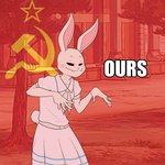 :3 anthro belt black_sclera blush clothed clothing communism dress female front_view fully_clothed fur hammer_and_sickle humor politics pose russian solo soviet_flag soviet_union standing text white_body white_fur bran-draws-things beastars communist_bugs_bunny haru_(beastars) domestic_rabbit dwarf_rabbit lagomorph leporid mammal oryctolagus rabbit 1:1 2020 english_text hi_res icon meme portrait reaction_image three-quarter_portrait