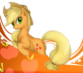 apple blonde_hair clothing cowboy_hat cutie_mark female feral food fruit green_eyes hair hat headgear headwear looking_at_viewer plant quadruped solo tail mn27 friendship_is_magic hasbro my_little_pony applejack_(mlp) earth_pony equid equine horse mammal pony source_request