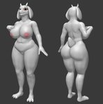 anthro big_breasts big_butt breasts butt curvy_figure female horn nipples solo standing thick_thighs voluptuous white_body wide_hips delbi3d undertale undertale_(series) toriel boss_monster_(undertale) bovid caprine mammal 3d_(artwork) digital_media_(artwork) hi_res