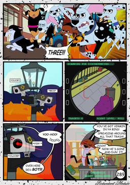 black_spots dialogue female feral fur group lamp lantern male park running security security_camera speech_bubble spots text toony trash_can white_body white_fur redundantmodule 101_dalmatian_street 101_dalmatians disney big_fee_(101_dalmatians) delilah_(101_dalmatians) dolly_(101_dalmatians) doug_(101_dalmatians) dylan_(101_dalmatians) fergus_(101_dalmatians) hansel_(101_dalmatians) roxy_(101_dalmatians) sid_(101_dalmatians) snowball_(101_dalmatian_street) canid canine canis dalmatian domestic_dog fox husky mammal mastiff molosser murid murine nordic_sled_dog pomeranian rat red_fox rodent rottweiler sciurid spitz tree_squirrel true_fox absurd_res comic english_text hi_res