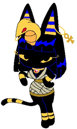 ankh anthro bangs black_ears black_hair breasts clothed clothed_anthro clothed_female clothing dress ear_piercing egyptian female female_anthro front_view hair hand_on_hip jewelry looking_at_viewer mouthless necklace piercing simple_background small_waist solo tail uraeus white_background yellow_sclera snazzle_snapp nyile_(snazzle_snapp) domestic_cat felid feline felis mammal 2026 compression_artifacts english_description full-length_portrait portrait