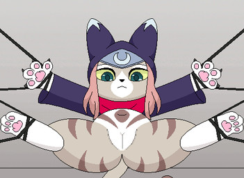 3_toes 4_fingers advertisement anthro belly belly_expansion big_belly binding black_nose blinking breast_expansion breasts dildo expansion feet female fingers green_eyes grey_wall hyper hyper_pregnancy mouth_closed navel nipple_fetish nipple_penetration nipple_play nipples pawpads penetration pink_nipples pink_pawpads pregnant pregnant_anthro pregnant_female rapid_pregnancy sex_toy solo toes milkis2000 capcom monster_hunter monster_hunter_stories_2:_wings_of_ruin tsukino_(monster_hunter_stories) felid felyne lynian mammal animated low_res