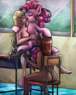 alternate_species anal anal_penetration anthro blonde_hair bodily_fluids breasts chair classroom cunnilingus desk dildo eyes_closed female female/female feral floor french_kissing furniture genital_fluids genitals group group_sex hair hand_behind_back hand_on_head hand_on_leg hand_on_thigh hooves inside interspecies kissing licking long_hair metal nude oral penetration pink_hair red_hair school sex sex_toy sitting spread_legs spreading strapon table tail threesome tile tile_floor tongue tongue_out trio underhoof vaginal vaginal_fluids vulva window wood buttercup_saiyan friendship_is_magic hasbro my_little_pony applejack_(mlp) pinkie_pie_(mlp) earth_pony equid equine horse human mammal pony absurd_res hi_res