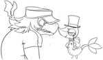 angry anthro bow_(feature) bow_tie clothed clothing duo eyewear floating_wings fully_clothed gloves hair handwear hat headgear headwear long_hair male membrane_(anatomy) membranous_wings monocle open_mouth size_difference smile suit terribly_british top_hat unusual_anatomy unusual_wings wings durg_(artist) mythology nintendo pokemon durg fan_character tangle dragon generation_5_pokemon mythological_creature mythological_scalie pokemon_(species) reptile scalie snivy 2014 archived_source black_and_white hi_res line_art monochrome