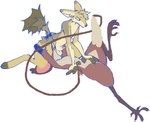 ambiguous_gender animal_genitalia animal_penis anthro balls brown_body brown_fur canine_genitalia canine_penis duo fur genitals male male/ambiguous penis penis_tip sheath simple_background white_background yellow_body yellow_fur guncht rue_(guncht) canid canine canis dipodid jackal jerboa mammal rodent