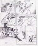 canid canine canis clothed clothing comic coop_(wrng) dialogue digitigrade english_text feral fur greyscale male mammal monochrome natsume_(wrng) natsumewolf quadruped rikku tail text wolf wolf's_rain wolf's_rain_next_generation