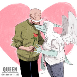 5_fingers abstract_background anthro bald clothing duo elderly elderly_anthro elderly_female elderly_male eyelashes facial_hair feathered_wings feathers female fingers flower green_clothing green_sweater green_topwear grey_body grey_scales hair husband husband_and_wife light-skinned_male light_body light_skin long_hair male male/female married_couple mustache plant rose_(flower) scales short_tail smile snout sweater tail text topwear white_hair wife wings espectro111222 cavemanon_studios goodbye_volcano_high ko_op_(game_developer) snoot_game anon_(snoot_game) fang_(gvh) human mammal prehistoric_species pterosaur reptile scalie 1:1 2025 artist_name digital_drawing_(artwork) digital_media_(artwork) hi_res watermark