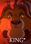 2020 azzai close-up crown disney english_text eyebrows felid feral frown fur headgear lion looking_at_viewer male male_feral mammal mane mufasa orange_body orange_fur pantherine pink_nose poster_template red_eyes red_mane shaded solo text the_lion_king watermark whiskers