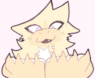 5_fingers ambiguous_gender anthro black_eyeliner black_lips duo eyeliner female female/ambiguous fingers fur holding_character lips looking_at_another macro makeup open_hand pink_eyes smile yellow_body yellow_fur bigsteppies mythology charlotte_(bigsteppies) dragon furred_dragon furred_scalie mythological_creature mythological_scalie scalie