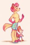 anthro clothing detailed_background duo hair male pink_eyes pink_hair standing imalou canid canine mammal 2018 digital_media_(artwork) hi_res