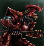 anthro armor clothed clothing fur headgear helmet male melee_weapon muscular muscular_anthro muscular_male simple_background solo teeth warrior weapon corrsk warhammer_(franchise) warhammer_fantasy mammal murid murine rat rodent skaven 2019 digital_media_(artwork) hi_res