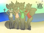 anthro artist_initials breasts butt clothing ear_piercing female group inanimate_transformation multi_tail neck_tuft nipples onesie petrification piercing swimwear tail transformation tuft volcano-kaiser nintendo pokemon alolan_form alolan_vulpix eevee generation_1_pokemon generation_4_pokemon generation_7_pokemon pokemon_(species) regional_form_(pokemon) shinx vulpix 2021 4:3 artist_name dated