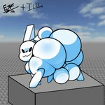 :3 balls big_butt butt feral genitals male male_focus rear_view shaking_balls shaking_butt solo tail white_body electricsnowfox iloveslutyshortstax roblox gubby adobe_animate_(artwork) animated digital_media_(artwork) hi_res