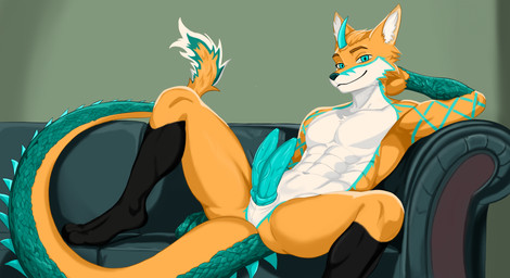 2_penises anthro blue_eyes blue_horn genitals horn male multi_genitalia multi_penis nude_anthro nude_male penis simple_background solo tail mr_bubba mythology dragon hybrid mythological_creature mythological_scalie scalie hi_res