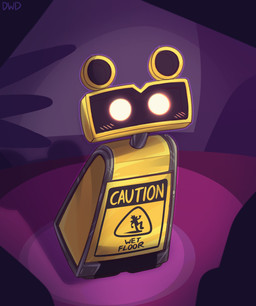 ambiguous_gender blush machine screen screen_face solo text dimwitdog five_nights_at_freddy's five_nights_at_freddy's:_security_breach scottgames steel_wool_studios wet_floor_bot_(fnaf) robot 2022 absurd_res digital_media_(artwork) english_text hi_res