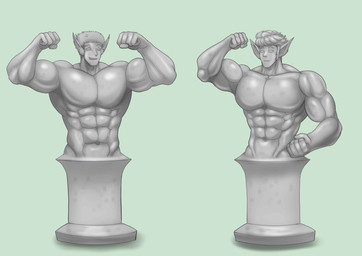 bad_end bicep_curl bound clothing encasement goo_transformation inanimate_transformation male male/male muscular not_furry permanent permanent_encasement permanent_transformation petrification shirt statue_transformation statuefication tank_top topwear transformation transformation_by_object transformation_sequence alabuster humanoid mammal absurd_res hi_res