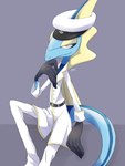 ambiguous_gender anthro black_hands blue_body blue_tail bottomwear clothed clothing hat headgear headwear looking_at_viewer pants sailor sailor_hat sailor_uniform solo tail white_bottomwear white_clothing white_hat white_headwear white_pants 4rurui nintendo pokemon generation_8_pokemon inteleon lizard pokemon_(species) reptile scalie 3:4 hi_res