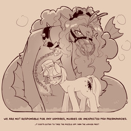 ambiguous_gender blush chain dialogue duo fangs female feral fur genitals hair horn looking_at_viewer muzzle_(object) pupils quadruped simple_background slit_pupils tail teeth text vulva cold-blooded-twilight equestria_girls friendship_is_magic hasbro my_little_pony mythology adagio_dazzle_(eg) twilight_sparkle_(mlp) aquatic equid equine horse mammal mythological_creature mythological_equine pony unicorn 1:1 2026 english_text hi_res