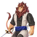 adrovmike_art anthro clothed clothing fur hair male muscular muscular_anthro muscular_male raion_seyfrid simple_background solo tail adrovmike felid lion mammal pantherine 1:1 digital_media_(artwork) hi_res