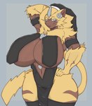 anthro big_breasts biped breasts clothed clothing female fur hand_on_hip huge_breasts legwear nun skimpy solo thick_thighs thigh_highs wide_hips yellow_body yellow_fur amadchief nintendo pokemon aurora_(nbanoob) generation_7_pokemon legendary_pokemon pokemon_(species) zeraora absurd_res hi_res