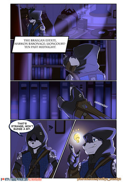 5_fingers angry anthro bookshelf clothing fingers furniture idea_bulb inside male patreon_logo patreon_username smile solo text sollyz patreon canid canine canis mammal wolf 2020 comic english_text url