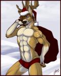 2013 abs antlers beard biceps brown_fur bulge cervine christmas deer facial_hair feralise flexing fur grin hat holidays horn jegermaistro looking_at_viewer male muscles pecs pose sack santa smile snow solo speedo standing swimsuit teeth toned topless
Rating: Questionable
Score: 23
User: Numeroth
Date: December 08, 2013