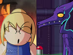 angry anthro arm_cannon blonde_hair breasts cybernetics dragged evil_grin female fire gesture hair laser machine male mole_under_mouth ponytail power_suit profanity purple_body purple_scales scales sharp_teeth shrug smile smirk split_screen teeth throat_grab tongue tongue_out yelling yelling_at_another zero_suit pringus_mcdingus sound_warning celadon_(va) metroid mythology nintendo ridley samus_aran the_baby alien cyborg dragon human mammal metroid_(species) mythological_creature mythological_scalie scalie space_dragon_(metroid) 2025 2d_animation 4:3 animated digital_media_(artwork) hi_res huge_filesize meme sound voice_acted webm