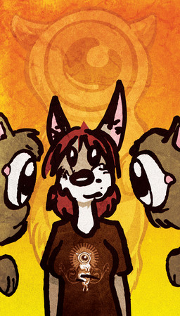 anthro clothing crowd female group male o_o shirt stare topwear where_is_your_god_now young young_anthro sonderjen cy canid canine cyclops domestic_cat felid feline felis mammal