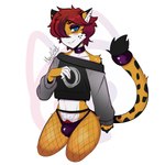 alternative_fashion anthro bulge collar detailed_bulge eye_bags femboy fur goth hair male orange_body orange_fur red_hair solo thick_thighs harucat harucat_(harucat) domestic_cat felid feline felis mammal 1:1 hi_res