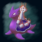 ambiguous_gender energy fusion pokemon_fusion solo tailbutt tomb sen_grisane_(artist) nintendo pokemon pokemon_infinite_fusion generation_1_pokemon ghost haunter hauntras lapras pokemon_(species) spirit hi_res